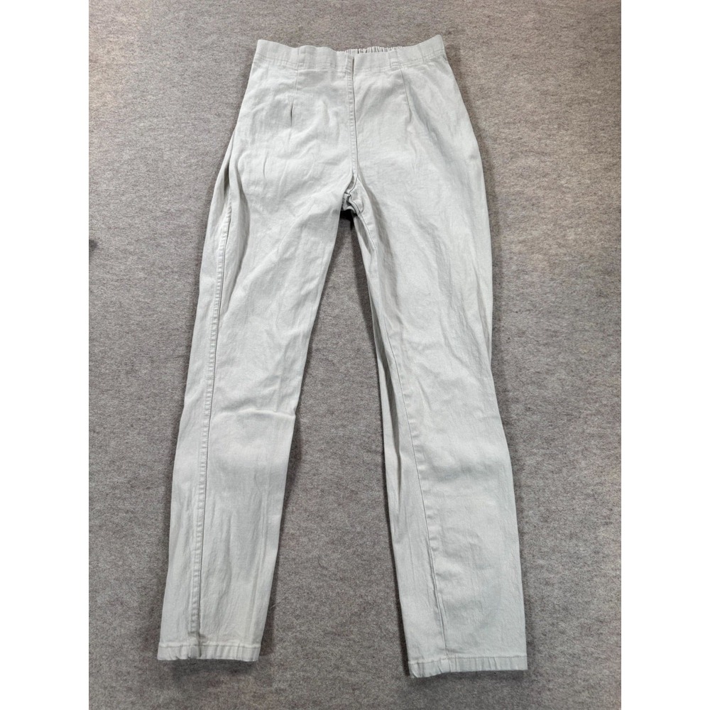 Faded Glory High Rise Pull On Pants Womens Medium Gray Cotton Stretch Casual